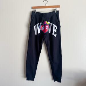 Rod Wave Wave Club Wave Head Black Athletic Sweatpant Joggers Small Streetwear